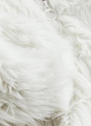 Еко-шубка, куртка-шуба вкорочена в біло-молочному кольорі від h&m7 фото