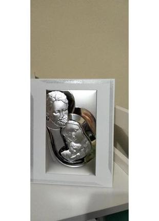 Серебряная икона "святая семья (20x 25см)3 фото
