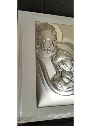 Серебряная икона "святая семья (20x 25см)6 фото