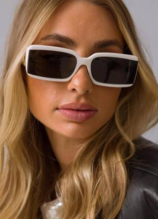 Сонцезахисні окуляри білі в стилі tiffany & co білі прямокутні очки uv400