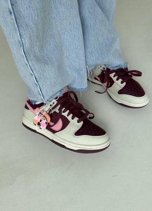 Жіночі кросівки найк nike sb low « burgundy / cream » premium