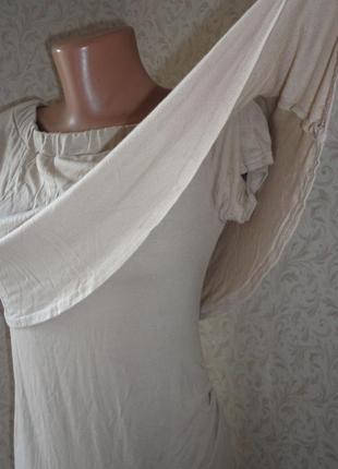 Нюдовое платье boohoo р.8   (вискоза, шир.84-106, дл. 105)3 фото