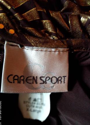 Вечернее платье туника блуза золотой принт от американского бренда сaren sport10 фото