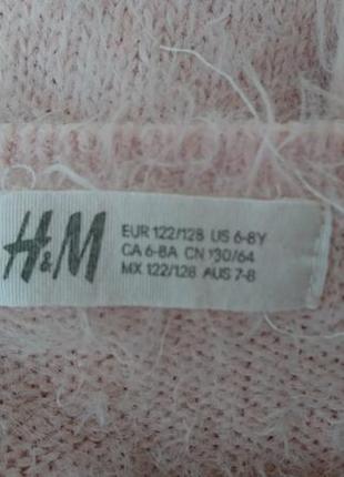 Пушистый свитер h&m свитерок с зайкой 6-8л3 фото