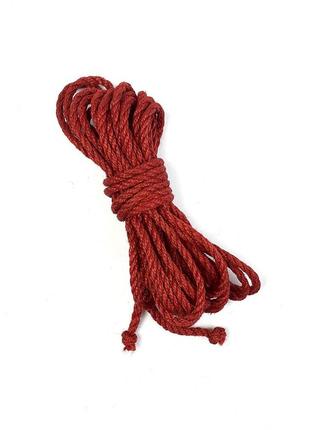Джутовая веревка bdsm 8 метров, 6 мм, красный цвет шибари