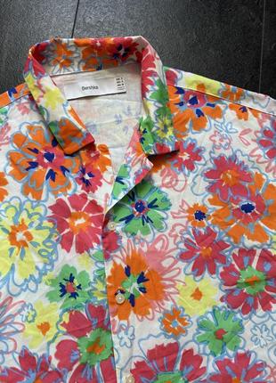 Чоловіча сорочка гавайка футболка з яскравим принтом4 фото