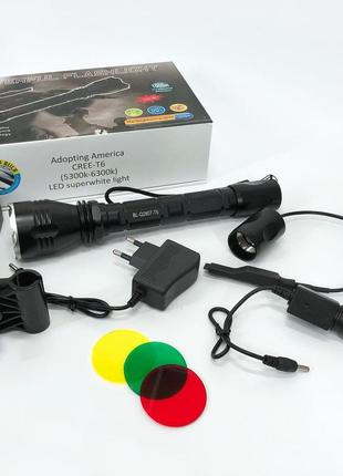 Тактичний підствольний ліхтар police q2807-t6, ліхтар ручний тактичний, водонепроникний8 фото