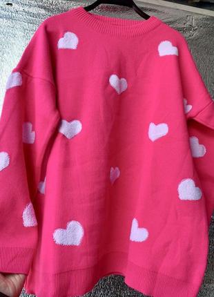 Вязаный оверсайз свитер сердце туречечника турция, свитер сердечко, свитер сердечка турция8 фото