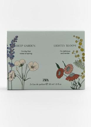 Парфюмированная вода zara lightly bloom + deep garden edp 30 мл