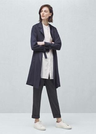 Mango оверсайз тренч на запах хс-с темно-синий