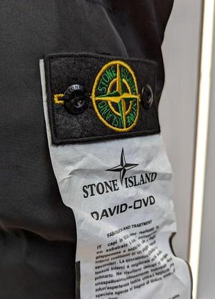 Тепла чоловіча куртка stone island чорного кольору5 фото