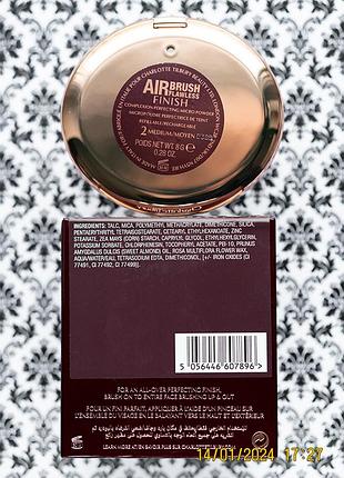 Поліпшуюча фінішна пудра charlotte tilbury airbrush flawless finish perfecting micro powder 2 medium3 фото