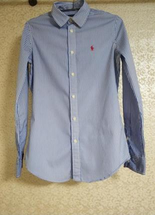 Polo ralph lauren рубашка рубашка блузка блуза полоска полоска поло ральф лаурен оригинал, р.41 фото