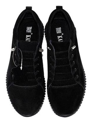 Спортивні туфлі попереду на гумці натуральний замш2 фото