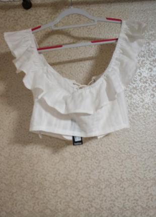Boohoo стильный женский укороченный топ кроп crop top блуза с зашнуровкой и бардо бренд boohoo, р.uk126 фото