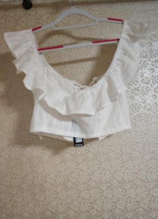 Boohoo стильный женский укороченный топ кроп crop top блуза с зашнуровкой и бардо бренд boohoo, р.uk126 фото