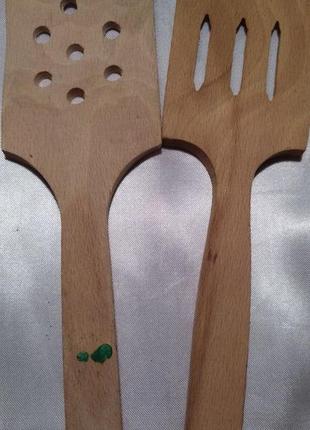 Набір дерев'яних лопаток для кухні.2 фото