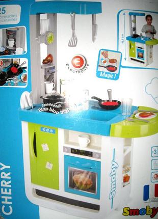 Б/у інтерактивна кухня smoby cherry blue зі звуком і аксесуарами 3109087 фото