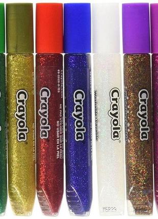 Crayola смываемые маркеры блестящего клея глиттер crayola washable glitter glue c блестками 9 шт4 фото