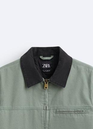 Вареная куртка зеленая мужская zara new3 фото