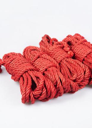 Мотузка для шибарі, червона 6мм/8м, джут