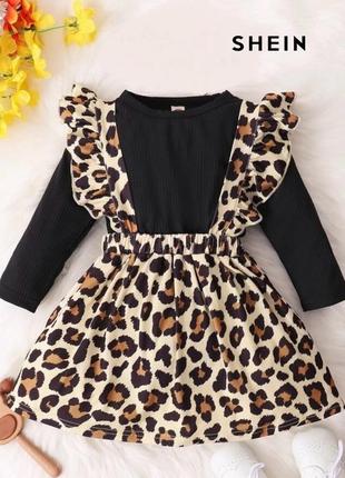 Леопардовый сарафан юбка для малышки shein 62 см
