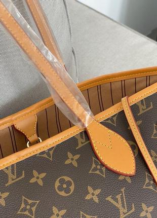 Жіноча сумка louis vuitton neverfull brown caramel9 фото