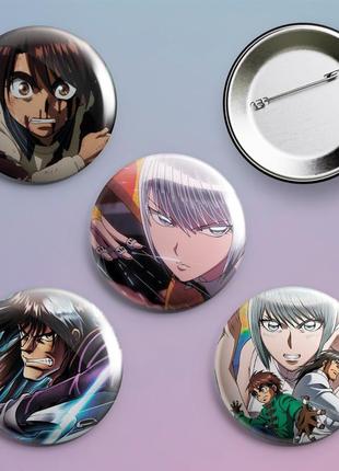 Значки аниме цирк марионеток karakuri circus 56 мм х 4 штуки