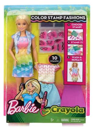 Игровой набор barbie crayola дизайнер модельер цветной штамп mattel2 фото