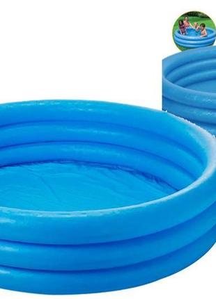 Детский надувной бассейн intex для малышей,«синий кристалл» голубой (для воды и мячиков) 58426 np, 1.47*33см