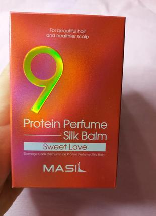 Незмивний парфумований бальзам для волосся з протеїнами "солодка любов" masil 9 protein perfume silk balm sweet love 180ml