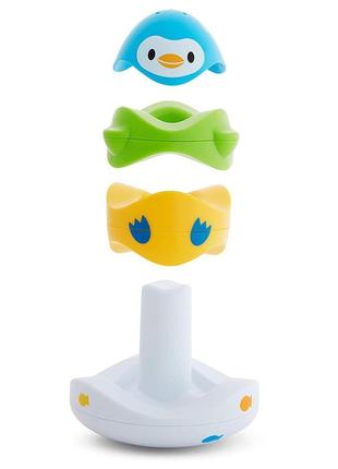 Іграшка для ванної пінгвін munchkin іграшка-паз пірамідка невашка stack n match (051706)5 фото