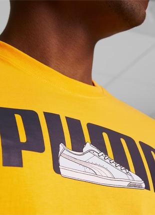 Мужская футболка хлопковая хлопок пума с надписью желтого цвета желтая puma 2xl 2хл оригинал оригинал