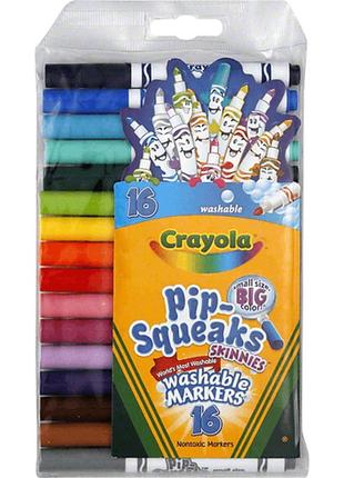 Crayola змиваються міні - маркери, фломастери pip-squeaks skinnies markers washable 16 кольорів