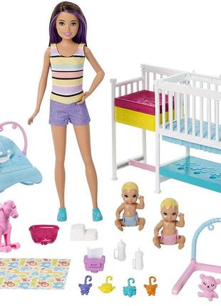 Игровой набор barbie скиппер  няня "детская комната" из серии "уход за малышами"
