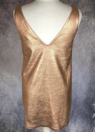 Zara trafaluc collection rose gold metalic колекція рожевого золота плаття плаття платьє3 фото
