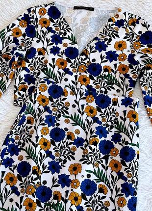 Стильный костюм zara с юбкой цветочный принт