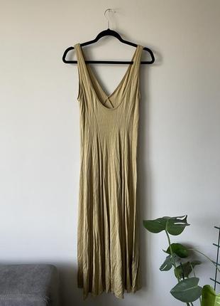 Довга золотиста сукня у білизняному стилі від h&m4 фото