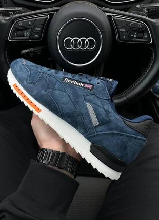 Мужские кроссовки reebok classic dark blue white 41-43-44-45-46