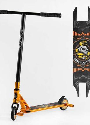 Самокат трюковый 23015 best scooter hic-система, пеги, алюминиевый диск и дека, анодированная покраска,