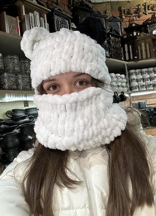 Шапка панда с ушами