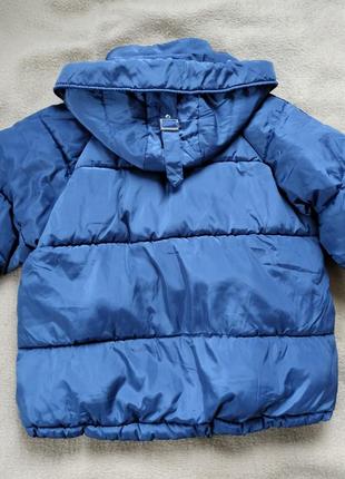 Стильна куртка синього кольору бренду qinruiyu з капюшоном4 фото