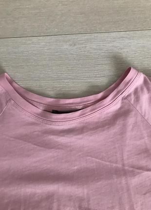 Розовая свободная хлопковая футболка2 фото