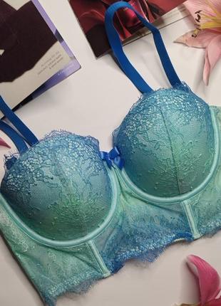 Бюстгальтер ажурний бюст подовжений ліф кружевний victoria's secret 34b 75b 70c