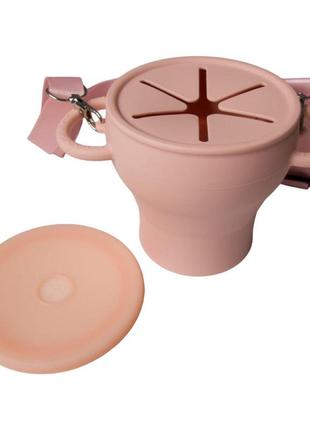 Безопасная пищевая силиконовая складная чашка oldbro 450 мл pink