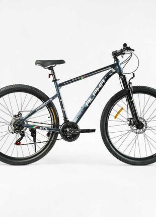 Велосипед спортивний corso 29" дюймів «alpha» lf-29360 рама сталева 19’’, обладнання shimano, 21 швидкість, зібран на 75%