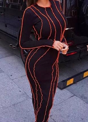 Є відео сукня зі швами міді футляр рубчик чорна біла оранж сіра