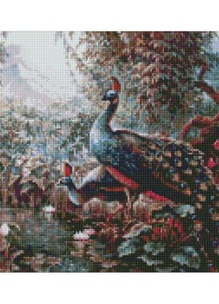 Алмазна мозаїка "казкові павичі" ©сергій лобач ідейка amo7336 40х50 см