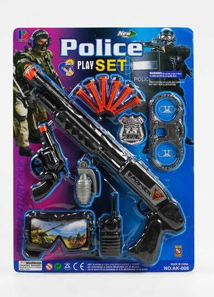 Набір поліції ak 008 зброя, обмундирування поліцейського, на листі