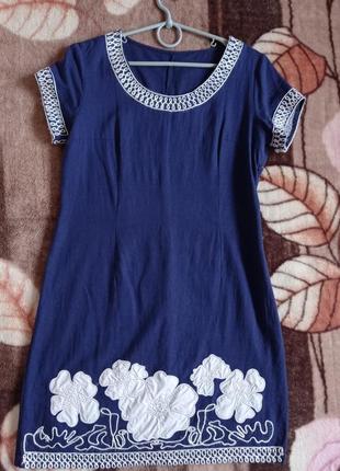 Сукня ллянна з вишивкою